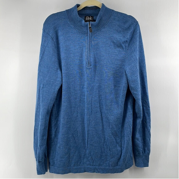 Jos. A Bank merino wool sweater Light weight Collection Modern Fit 1/4 Zip sz xl - Picture 3 of 10